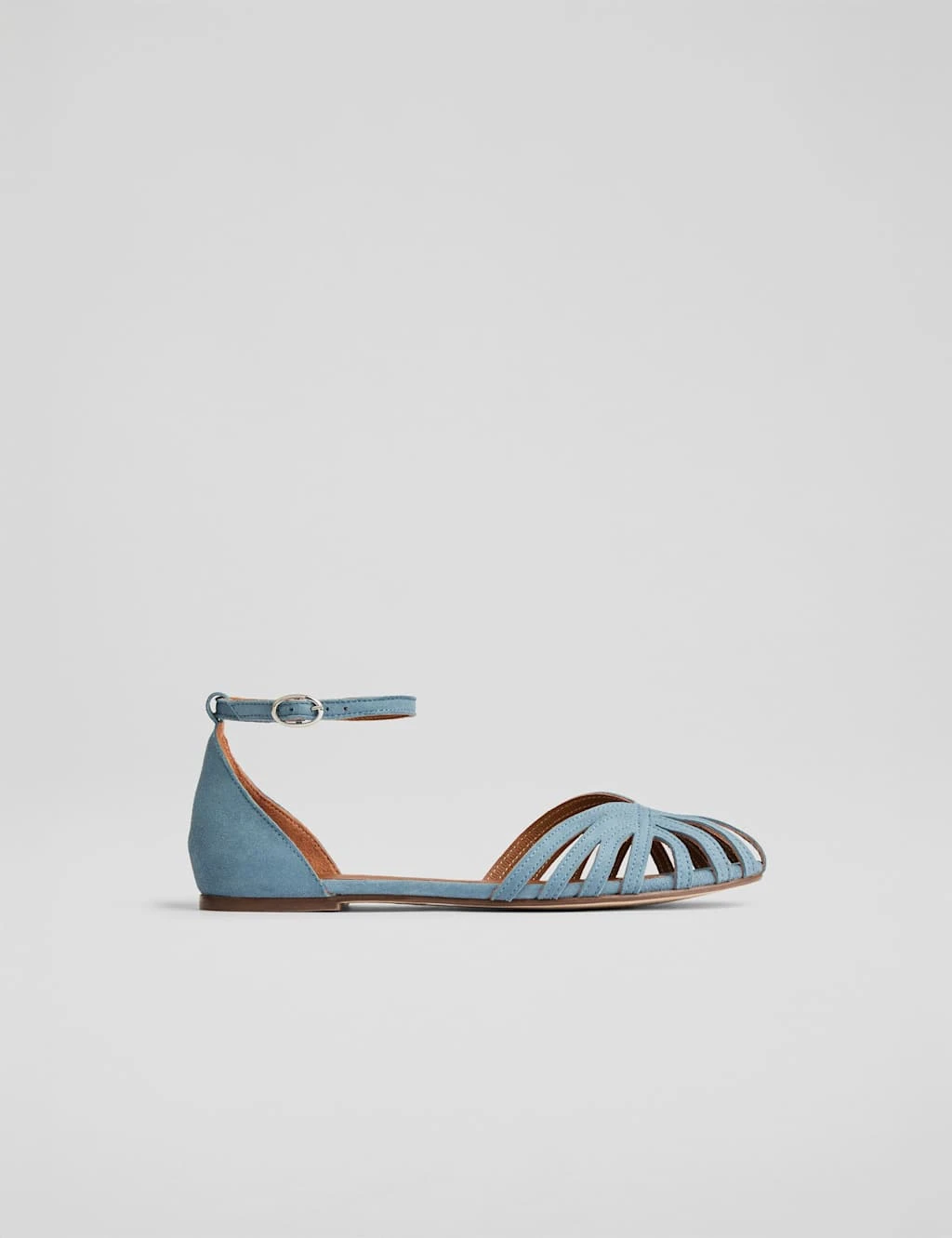 Suede Plaited Ankle Strap Flat Sandals 8 Suede Plaited Ankle Strap Flat Sandals - Image 8