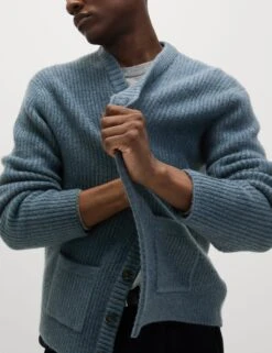 Supersoft Ribbed V-Neck Cardigan With Wool -Marksandspencer Sale Store supersoft ribbed v neck cardigan with wool 14