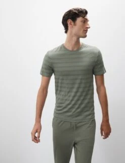 Supima® Cotton Modal Striped T-shirt Vest -Marksandspencer Sale Store supima cotton modal striped t shirt vest 10