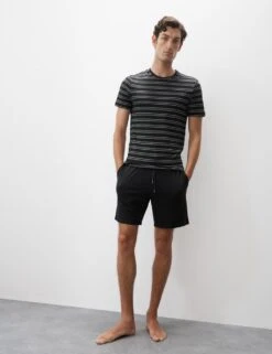 Supima® Cotton Modal Striped T-shirt Vest -Marksandspencer Sale Store supima cotton modal striped t shirt vest 6