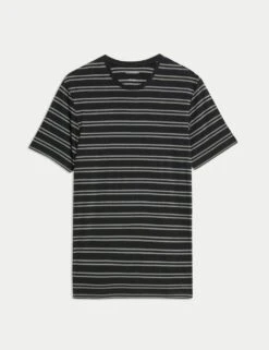Supima® Cotton Modal Striped T-shirt Vest -Marksandspencer Sale Store supima cotton modal striped t shirt vest 7