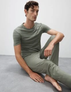 Supima® Cotton Modal Striped T-shirt Vest -Marksandspencer Sale Store supima cotton modal striped t shirt vest 8