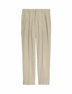 Tailored Fit 360 Flex Pleated Trousers -Marksandspencer Sale Store tailored fit 360 flex pleated suit trousers