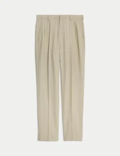 Tailored Fit 360 Flex Pleated Trousers -Marksandspencer Sale Store tailored fit 360 flex pleated suit trousers 6