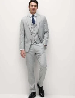 Tailored Fit Check Stretch Suit Trousers -Marksandspencer Sale Store tailored fit check stretch suit trousers 11