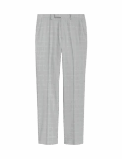 Tailored Fit Check Stretch Suit Trousers -Marksandspencer Sale Store tailored fit check stretch suit trousers