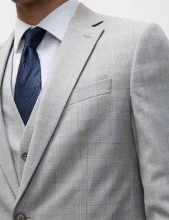 Tailored Fit Check Suit Jacket -Marksandspencer Sale Store tailored fit check suit jacket 10