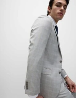 Tailored Fit Check Suit Jacket -Marksandspencer Sale Store tailored fit check suit jacket 7