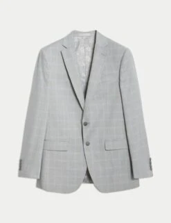 Tailored Fit Check Suit Jacket -Marksandspencer Sale Store tailored fit check suit jacket 8
