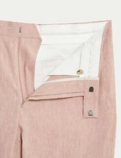 Tailored Fit Italian Performance Linen Blend Suit Trousers -Marksandspencer Sale Store tailored fit italian linen miracle trousers 9