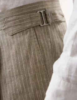 Tailored Fit Italian Performance Linen Blend Pinstripe Suit Trousers -Marksandspencer Sale Store tailored fit italian miracle linen trousers 7