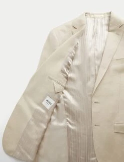 Jaeger Tailored Fit Silk & Linen Blend Suit Jacket -Marksandspencer Sale Store tailored fit linen blend suit jacket 1