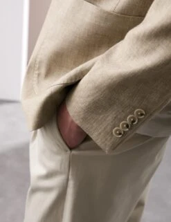 Tailored Fit Italian Linen Blend Twill Blazer -Marksandspencer Sale Store tailored fit linen blend twill suit jacket 6