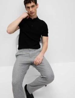 Tailored Fit Puppytooth Flat Front Trousers -Marksandspencer Sale Store tailored fit puppytooth flat front trousers 10