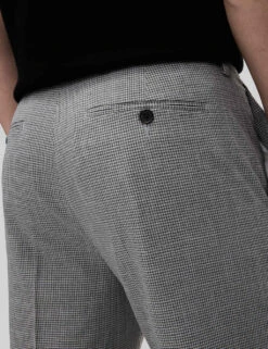 Tailored Fit Puppytooth Flat Front Trousers -Marksandspencer Sale Store tailored fit puppytooth flat front trousers 11
