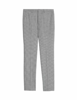Tailored Fit Puppytooth Flat Front Trousers -Marksandspencer Sale Store tailored fit puppytooth flat front trousers