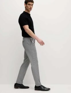 Tailored Fit Puppytooth Flat Front Trousers -Marksandspencer Sale Store tailored fit puppytooth flat front trousers 9