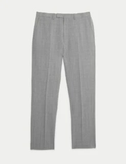 Tailored Fit Pure Wool Check Suit Trousers -Marksandspencer Sale Store tailored fit pure wool check trousers 1