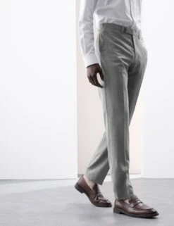 Tailored Fit Pure Wool Check Suit Trousers -Marksandspencer Sale Store tailored fit pure wool check trousers