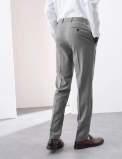 Tailored Fit Pure Wool Check Suit Trousers -Marksandspencer Sale Store tailored fit pure wool check trousers 3
