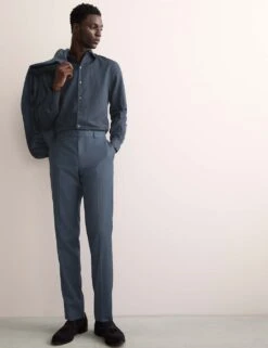 Jaeger Tailored Fit Pure Wool Textured Suit Trousers -Marksandspencer Sale Store tailored fit pure wool textured suit trousers 8