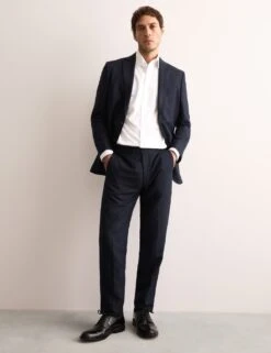 Jaeger Tailored Fit Silk & Linen Blend Suit Trousers -Marksandspencer Sale Store tailored fit silk linen blend trousers 1