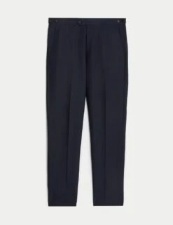 Jaeger Tailored Fit Silk & Linen Blend Suit Trousers -Marksandspencer Sale Store tailored fit silk linen blend trousers