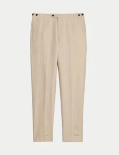 Jaeger Tailored Fit Silk & Linen Blend Suit Trousers -Marksandspencer Sale Store tailored fit silk linen blend trousers 6