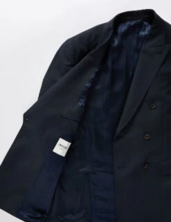 Jaeger Tailored Fit Silk & Linen Blend Double Breasted Suit Jacket -Marksandspencer Sale Store tailored fit silk rich suit jacket 2