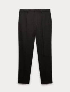 Tailored Fit Stretch Smart Trousers -Marksandspencer Sale Store tailored fit single pleat trousers 1