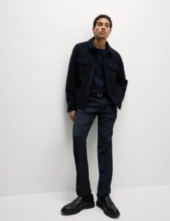 Tailored Fit Stretch Smart Trousers -Marksandspencer Sale Store tailored fit single pleat trousers 11