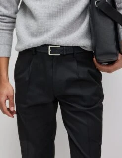 Tailored Fit Stretch Smart Trousers -Marksandspencer Sale Store tailored fit single pleat trousers