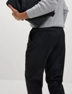 Tailored Fit Stretch Smart Trousers -Marksandspencer Sale Store tailored fit single pleat trousers 4