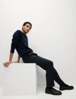 Tailored Fit Stretch Smart Trousers -Marksandspencer Sale Store tailored fit single pleat trousers 6