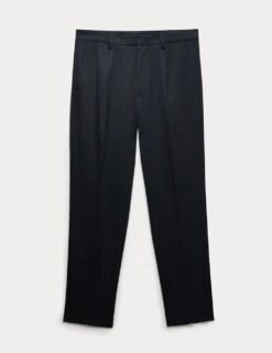 Tailored Fit Stretch Smart Trousers -Marksandspencer Sale Store tailored fit single pleat trousers 7