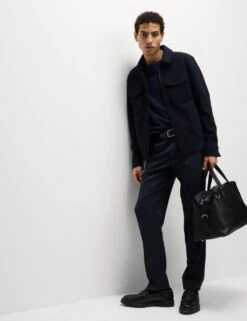 Tailored Fit Stretch Smart Trousers -Marksandspencer Sale Store tailored fit single pleat trousers 9