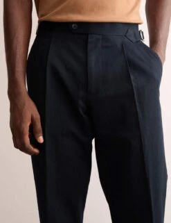 Jaeger Tailored Fit Twill Cotton Linen Trousers -Marksandspencer Sale Store tailored fit twill cotton linen trousers 12