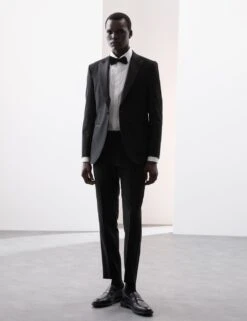 Tailored Fit Wool Blend Tuxedo Trousers -Marksandspencer Sale Store tailored fit wool blend tuxedo trousers 8