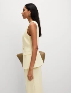 Tailored Single Breasted Longline Waistcoat -Marksandspencer Sale Store tailored single breasted longline waistcoat 5