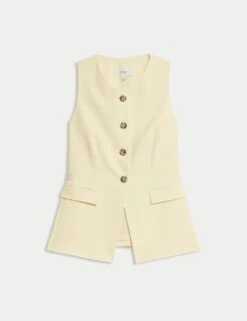 Tailored Single Breasted Longline Waistcoat -Marksandspencer Sale Store tailored single breasted longline waistcoat 6
