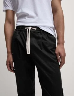 Tapered Fit Cotton Linen Blend Elasticated Trousers -Marksandspencer Sale Store tapered fit linen blend elasticated trousers 11