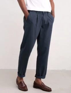Tapered Fit Pure Cotton Flat Front Trousers 22 Tapered Fit Pure Cotton Flat Front Trousers -Marksandspencer Sale Store tapered fit pure cotton flat front trousers 10