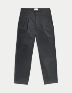 Tapered Fit Twin Pleat Stretch Chinos -Marksandspencer Sale Store tapered fit twin pleat chinos 9