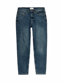 Tapered Fit Vintage Wash Stretch Jeans -Marksandspencer Sale Store tapered fit vintage wash stretch jeans