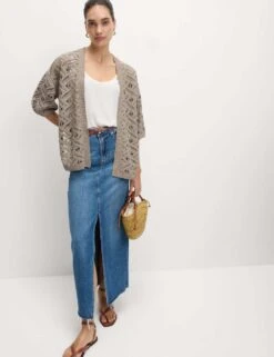 Textured Edge To Edge Longline Cardigan -Marksandspencer Sale Store textured edge to edge longline cardigan 17