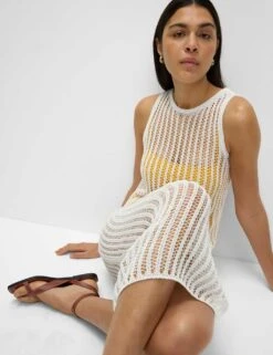 Textured Openstitch Midi Knitted Dress -Marksandspencer Sale Store textured openstitch midi knitted dress 12