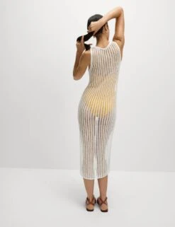 Textured Openstitch Midi Knitted Dress -Marksandspencer Sale Store textured openstitch midi knitted dress 17