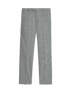 Regular Fit Textured Puppytooth Suit Trousers -Marksandspencer Sale Store textured puppytooth stretch trousers