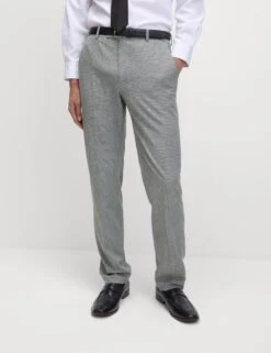 Regular Fit Textured Puppytooth Suit Trousers -Marksandspencer Sale Store textured puppytooth stretch trousers 5
