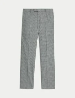 Regular Fit Textured Puppytooth Suit Trousers -Marksandspencer Sale Store textured puppytooth stretch trousers 7